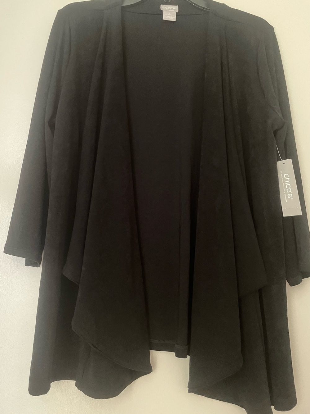 Chico's Black Draped Open-Front Women’s Sweater Size 1 NWT